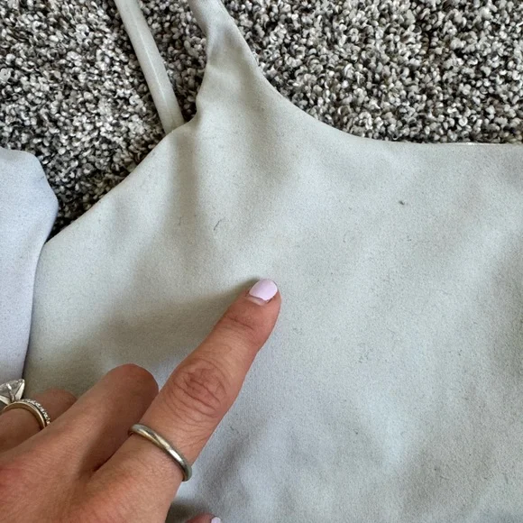 White built in bra Fitted Camisole Crop Tops set of 2 - Picture 7 of 8